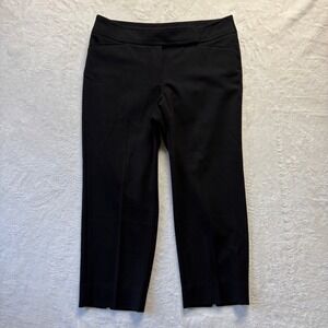 White House Black Market Pants Women Sz 6 Black Crop Leg Career Casual